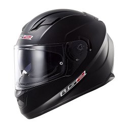 LS2 Stream Solid Full Face Motorcycle Helmet With Sunshield Matte Black Medium