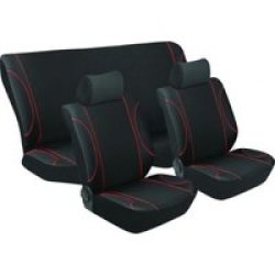 STINGRAY - Monaco 6 Piece Seat Cover Set - Black & Red