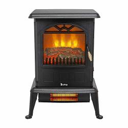 Infrared Space Heater Electric Fireplace Heater With Adjustable Thermostat Black HT1108