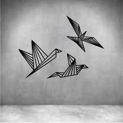 Origami Birds - Matt Silver L 600 X H 400MM