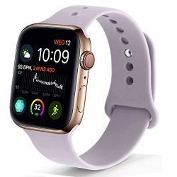 Nukelolo Sport Band Compatible With Apple Watch 38MM 40MM Soft Silicone Replacement Strap Compatible For Apple Watch Series 4 3 2 1 M l Size In Lavender Color