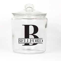 Personalized Last Name Glass Cookie Jar