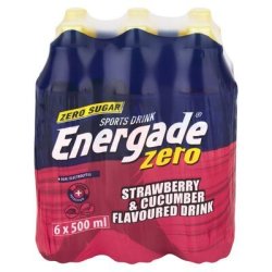 Energade Zero Strawberry & Cucumber Flavoured Sports Drink 6 X 500ML