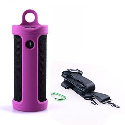 Holaca Sling Cover For Amazon Tap Silicone Cover With Shoulder Strap For Amazon Tap Magenta
