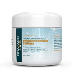 Bravado Labs Progesterone Cream - Natural Bio-identical - Relieves Menopause Symptoms - Mood Swings Hot Flashes Vaginal Dryness Low Libido Acne L