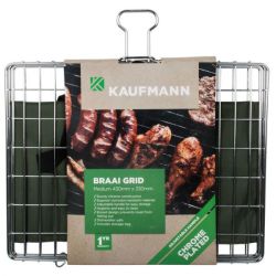 Kaufmann - Braai Grid Adjustable Chr plated Box Med - 2 Pack