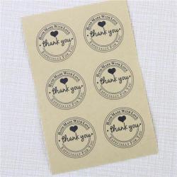 Handmade With Love" Thank You Stickers Set Of 50