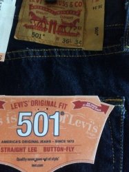 Levi's 501 Straight Leg Mens Jeans Indigo W36 L34
