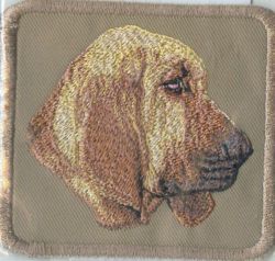 Embroidered Sew On Khaki Bloodhound