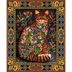 Sweethomedeco Diamond Painting Kits For Adults 5D Diamond Painting Full Drill 20" 16" Paint With Diamonds 32 Colors Round Gem Painting Kit Cat
