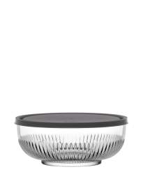 Bowl Round With Plastic Lid 2600ML - Grey