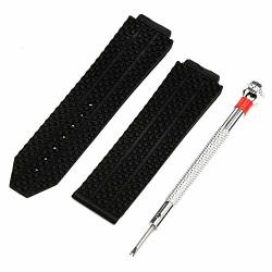 Taiguang 24MM Silicone Strap Replacement No Buckle Watch Band + Screwdriver For Hublot