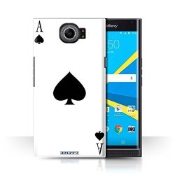 STUFF4 Phone Case Cover For Blackberry Priv Ace Of Spades Design Playing Cards Collection