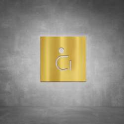 Wheelchair Sign D03 - Polished Brass