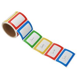 Colorful Name Tag Labels - 200 Stickers - 6 Assorted Colors - 2 1 4 X 3 1 2