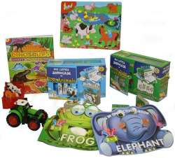 Boys Fun And Play Kids Book Bundle With Tractor Toy