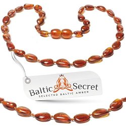 Baltic Amber Teething Necklace Certified Amber Beads 50% Higher In Value And Effectiveness Extra Safe Teething Necklace With Teething Pain & Drooling Reduce Properties CGN.P-BN33.5