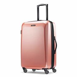 American Tourister Moonlight Hardside Expandable Luggage With Spinner Wheels Rose Gold Checked-medium 24-INCH