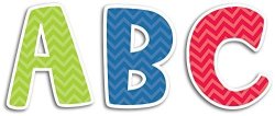 Creative Teaching Press Uppercase 2-INCH Letter Stickers Chevron Solids 4399
