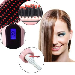 Special Fast Hair Straightening Brush With Variable Temp Settings & Lcd straight Hair In Minutes