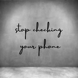 Stop Checking Your Phone - L 450MM Matt Gold brass Font 1