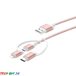 J5CREATE JMLC11 3-IN-1 Charging Sync Cable Rose