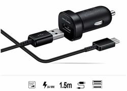 Fast Adaptive 18W Car Kit For Huawei Mediapad M5 10 With Quick Charge And 5FT 1.5M USB Type-c Plug-in Cable Black
