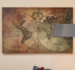 Ancient Style World Map Art Canvas