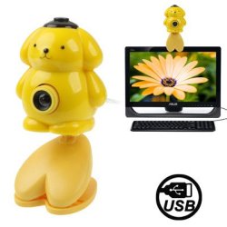 Usb 2.0 Cartoon Yellow Bear Style 0.48 Mega Pixels Driverless Pc Camera Webcam Cable Length: 1.2m