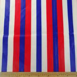 Wax Printed Piece Striped Blue&red&white 112X480CM