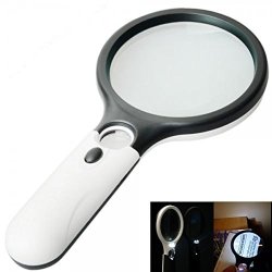Dreame Magnifier 3 Led Light 3x 45x Illuminated Magnifying Glass Jewelry For Seniors With Light For Reading Inspection Electronics Hobbies Crafts Maps And Prescriptions