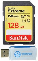 Sandisk 128GB Sdxc Sd Ultra Memory Card Bundle SDSDXV5-128G-GNCIN Works With Canon Powershot G7 X Mark III G5 X Mark II Digital Dslr Camera