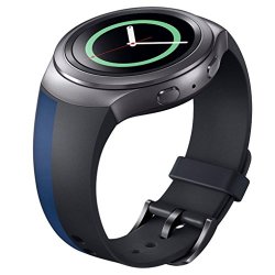 Gear S2 Watch Band Perman Luxury Tpu Silicone Watch Band Strap For Samsung Galaxy Sm-r720 Black+blue