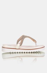 Footwork Ladies Kerryn Flat Sandals - White - White UK 8