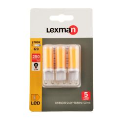 Lexmark 3PK LED Filament Bulb G9 2.2W 250LM2700K