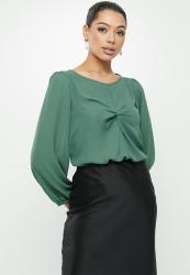 Georgette Blouse With Twist Front-seapine