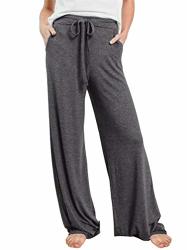 Gemlon Women Yoga Trousers Pockets And Drawstring Designed Soft Comfortable Sport Activewear Long Legging Pants Grey