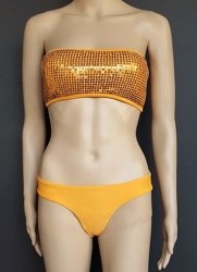 Gold Tangerine Glamour Tube Bikini Set