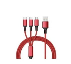 Fast Charging 3 In 1 USB Cable - Red