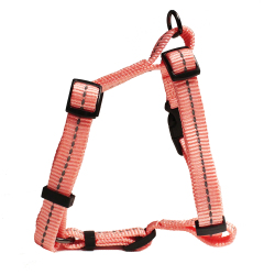 Dogs Life - Reflective Super Soft Webbing H Harness - Extra-large - Pink