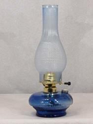 Albert Estate Ltd Blue Glass Accent Lamp With Blue Tinted Chimney