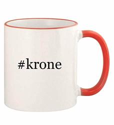 Krone - 11OZ Hashtag Colored Rim And Handle Coffee Mug Red