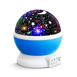 New Gerneration Baby Night Lights For Kids Ananbros Starry Night Light Rotating Moon Stars Projector 9 Color Options Romantic Night Lighting Lamp USB Cable