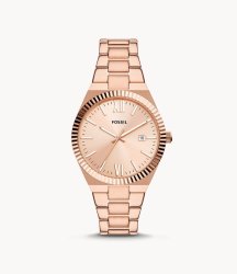 Fossil Scarlette Three-hand Date Rose Gold-tone Stainless Steel Women's Watch| ES5258