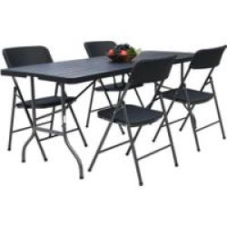 Fine Living - 4 Seater Folding Table & Chairs Set