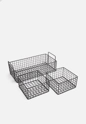 Sixth Floor Grange Storage Basket Set - Matte Black