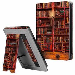 Fintie Stand Case For Kobo Clara HD 6" Ereader - Premium Pu Leather Protective Sleeve Cover With Card Slot Hand Strap And Auto Sleep wake