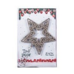 Star - Christmas Accessories - Tree Topper - Silver - 20 Cm - 4 Pack
