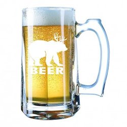 Giant Beer Mug 28 Ounces Personalized Beer Stein - Beer Deer Bear Sunny Mac Funny Tv Pong Always