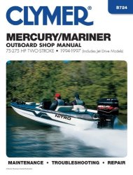 Clymer Manuals B724 Mercury marirner Outboard Shop Manual 75-275HP Two-stroke 1994-1997 Includes Jet Drive Models